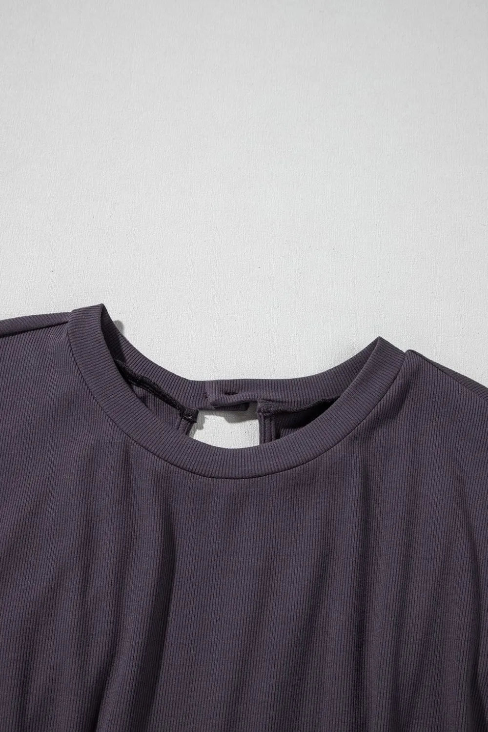 Knit Open Back Cap Sleeve Drawstring Romper