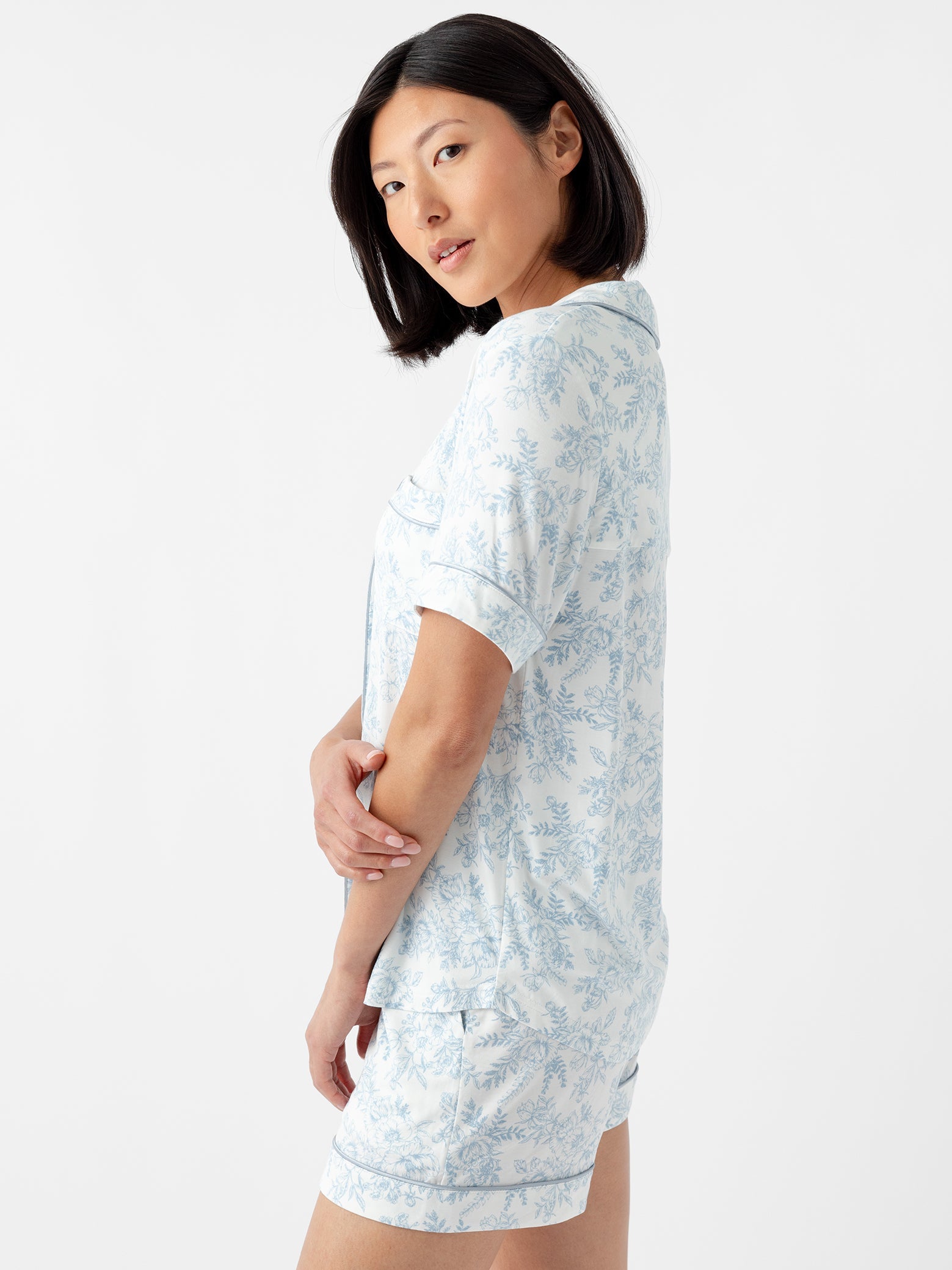 Women's Bamboo Stretch-Knit Short Sleeve Pajama Set