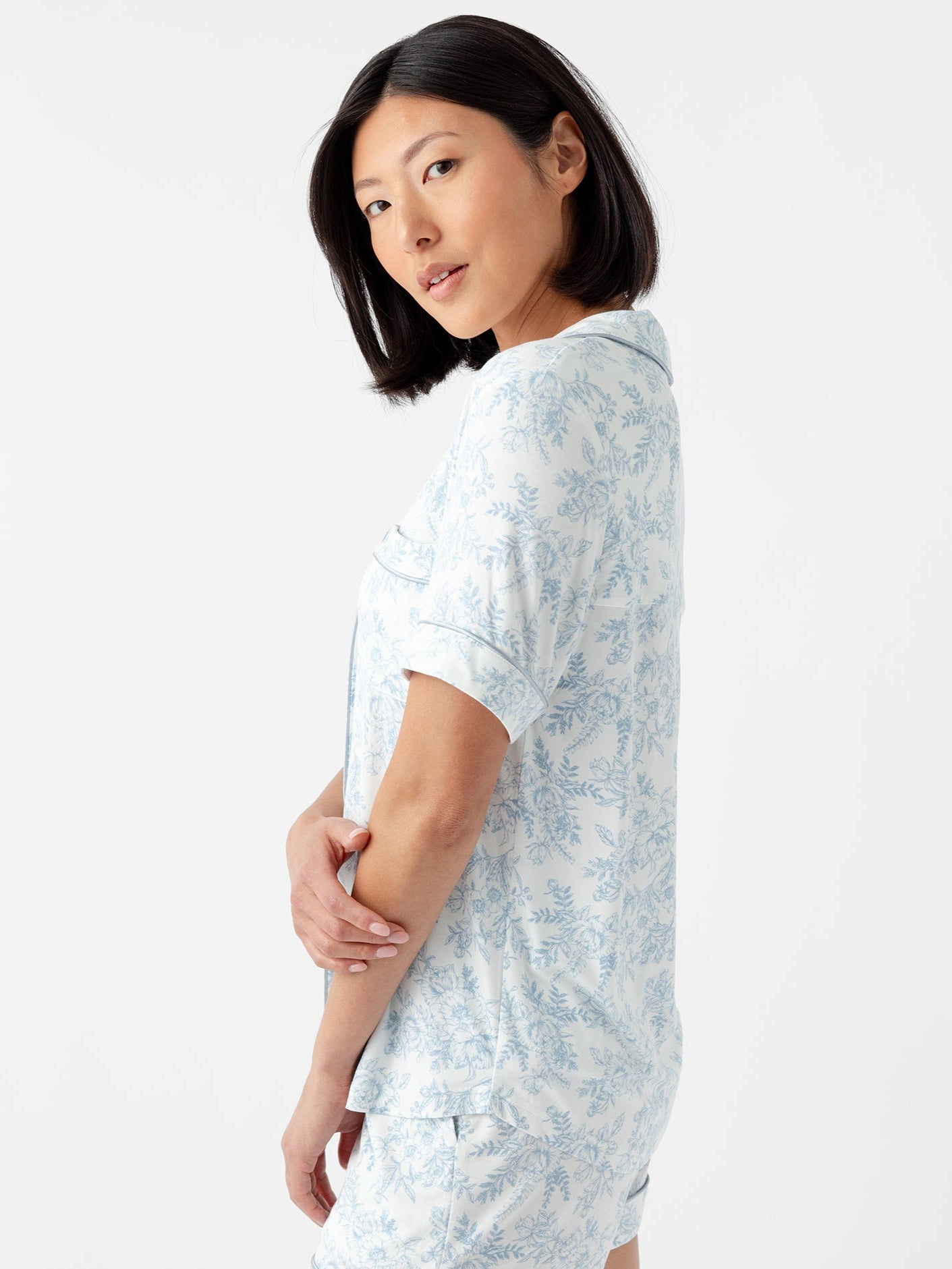 Women's Bamboo Stretch-Knit Short Sleeve & Pant Pajama Set