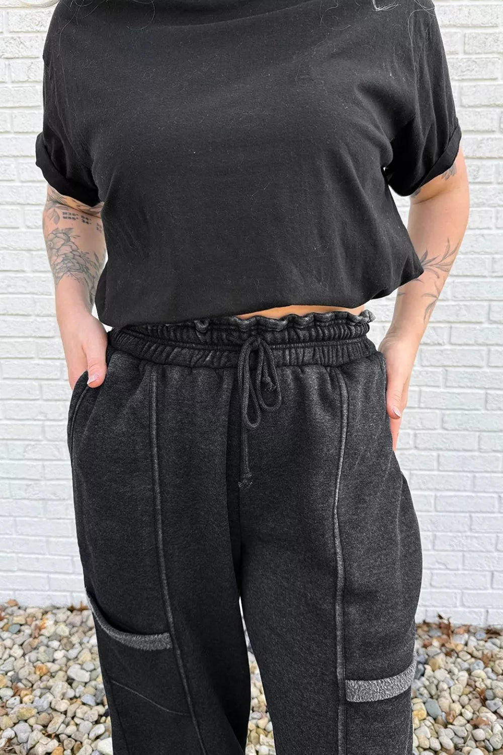 Crew Neck Long Sleeve Top and Joggers Set