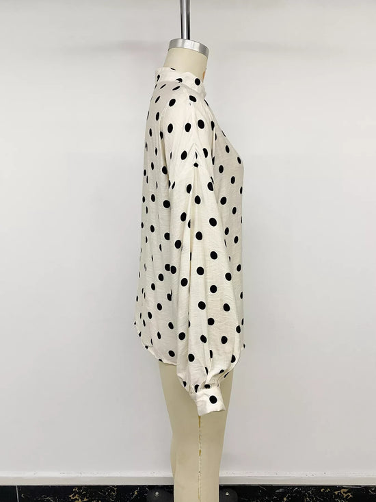 Polka Dot Button-Up Shirt