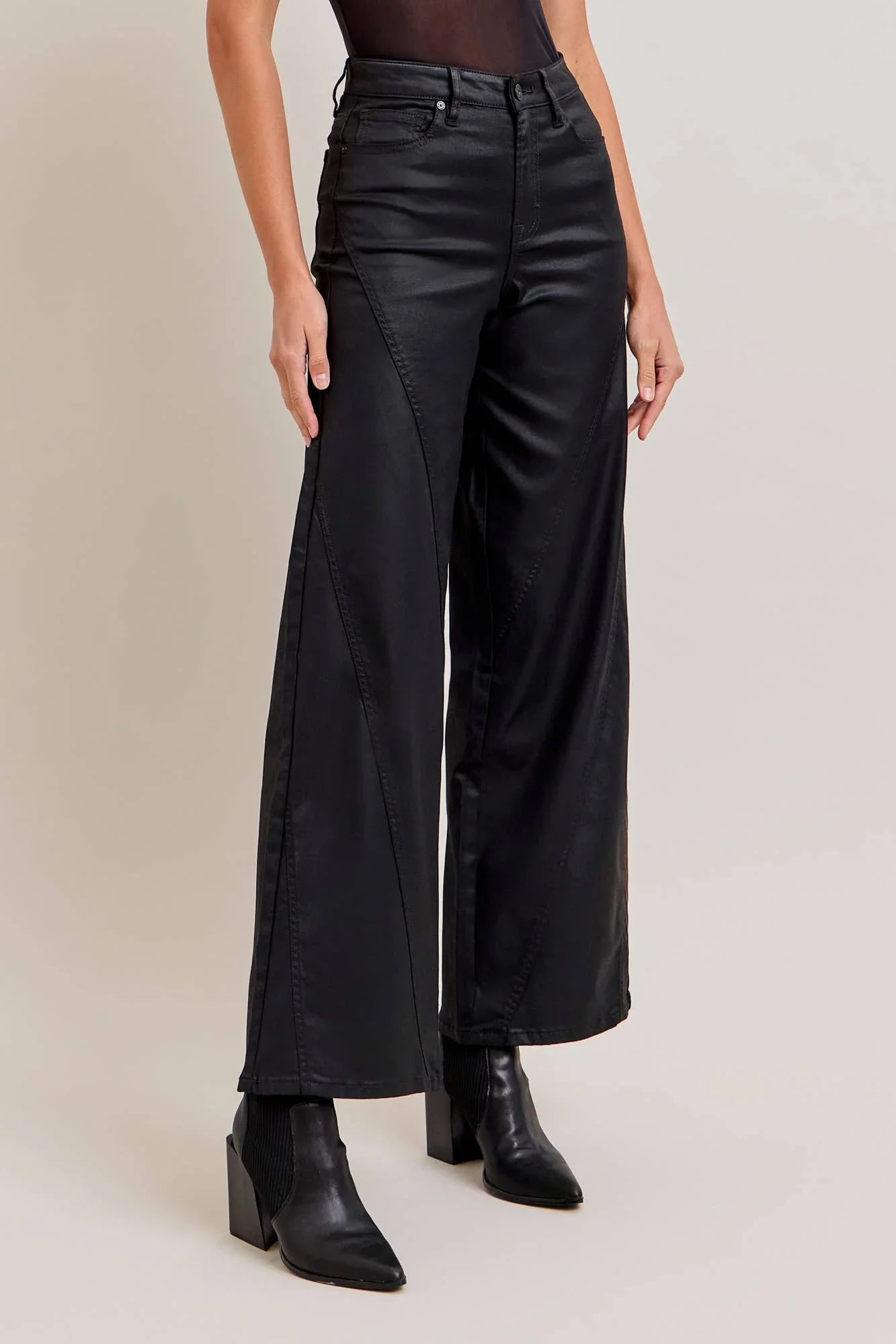 HIDDEN JEANS | NORI COATED WIDE LEG JEANS