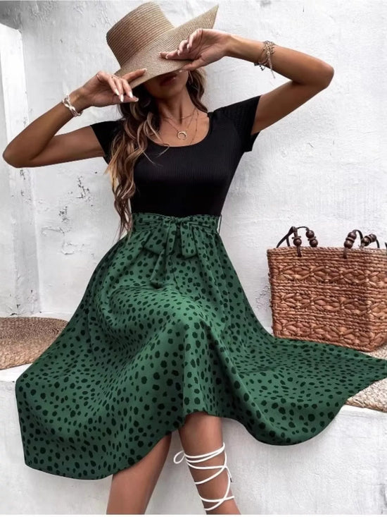 Leopard Print Tie-Waist Dress