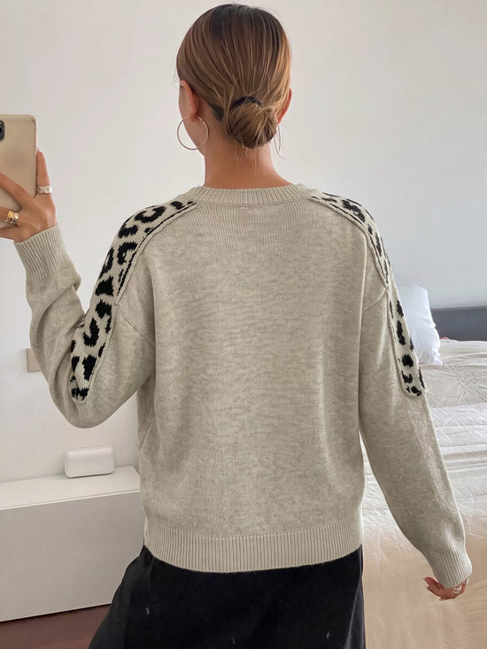 Leopard Round Neck Sweater