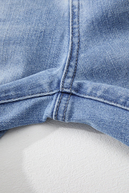 Mineral Wash Raw Hem High Waist Flared Jeans