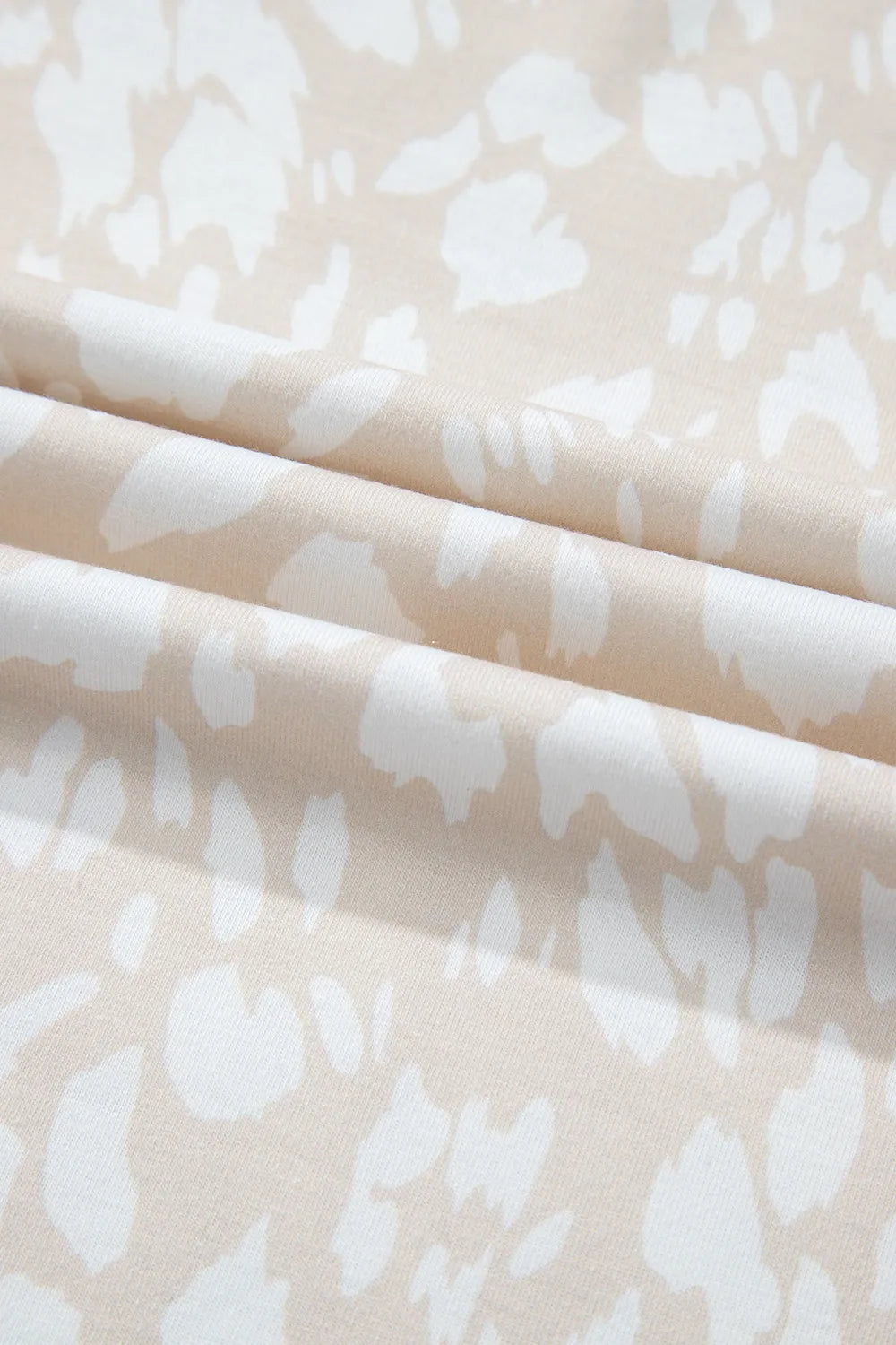 Leopard Print V Neck Side Slit Loose Fit T Shirt