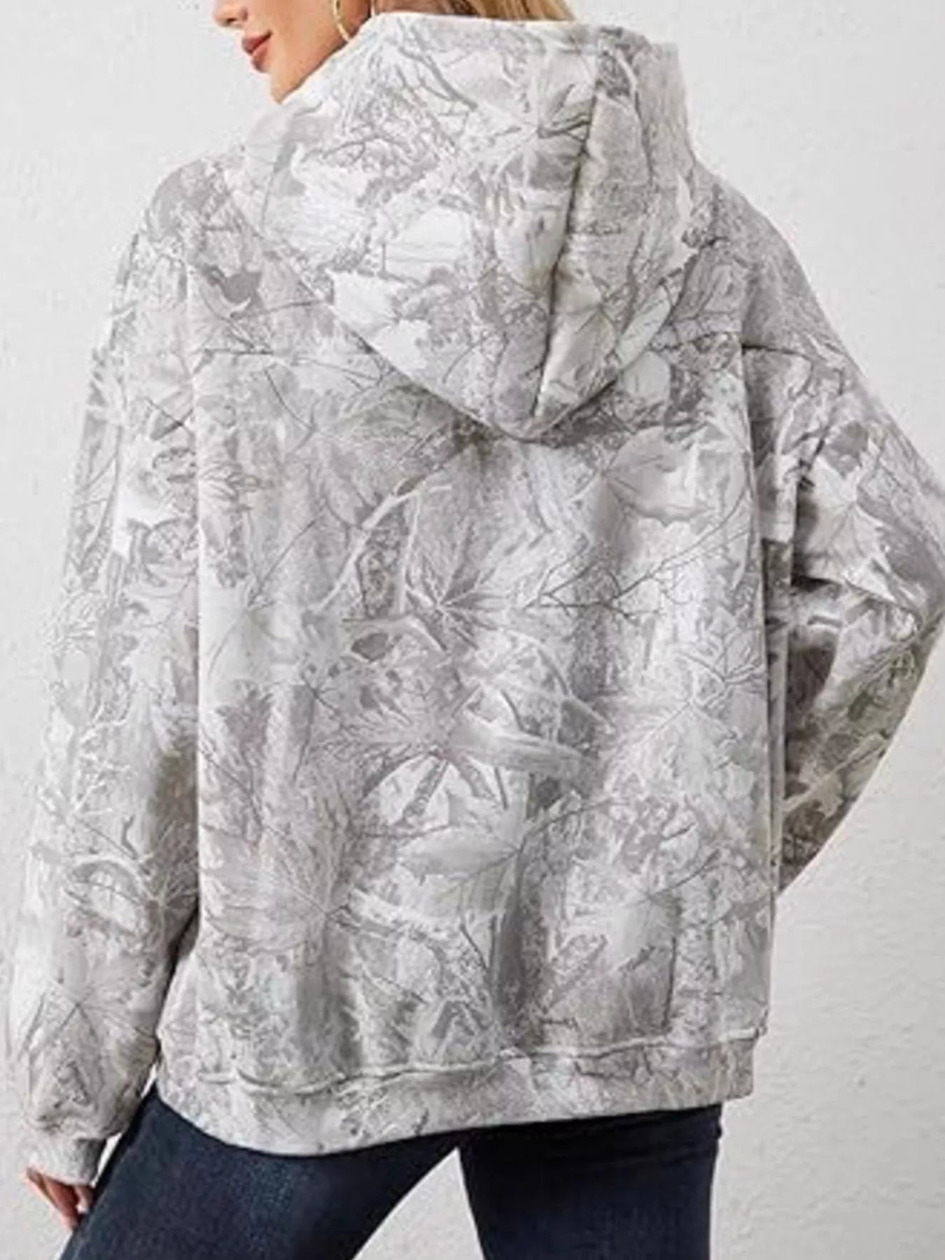 Full Size Kangaroo Pocket Long Sleeve Hoodie Plus Size