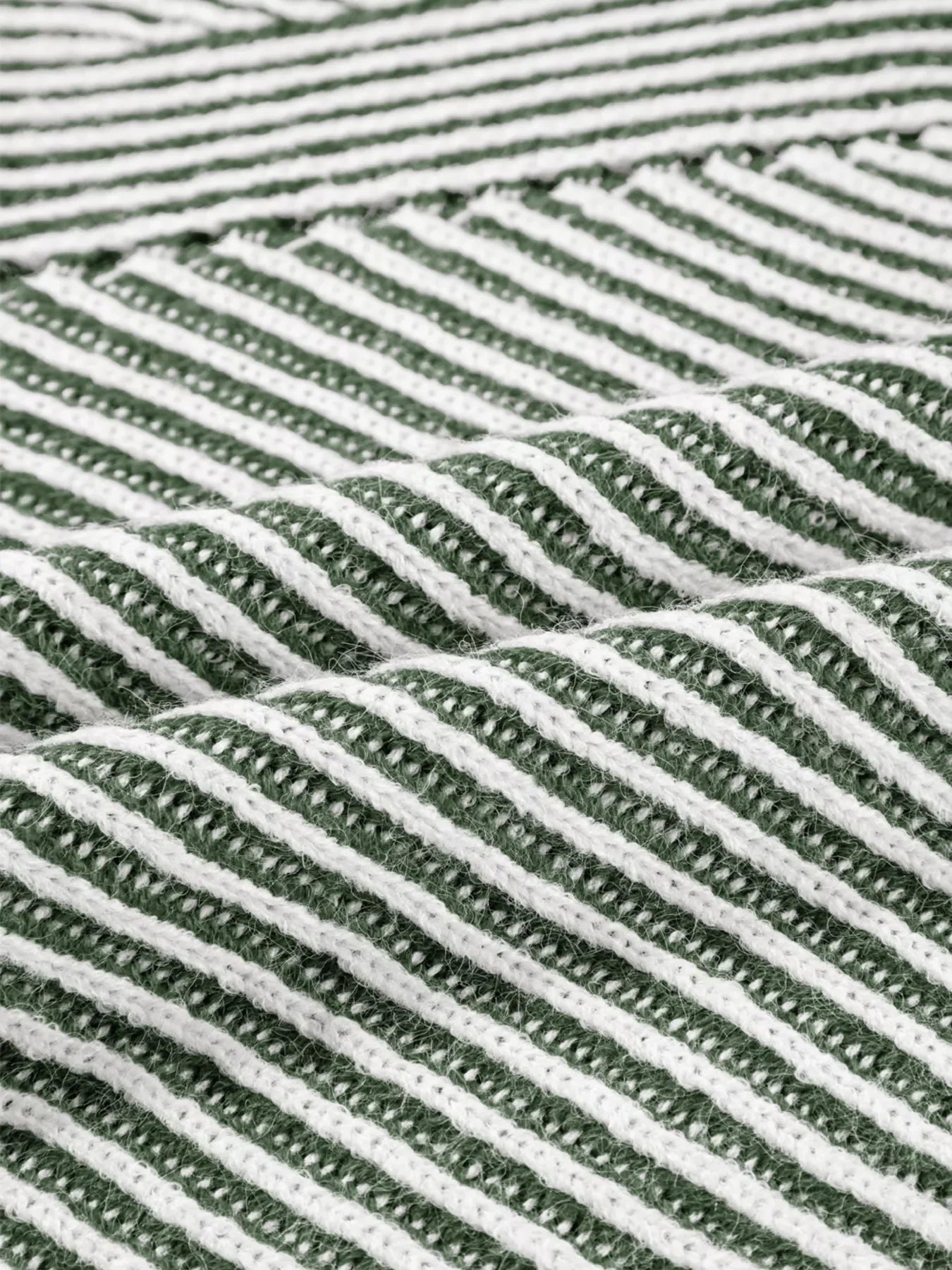 Striped Ribbed Knit Boat Neck Baggy Sweater