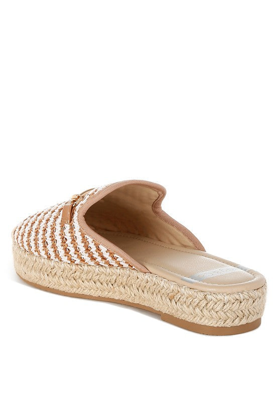 Isla Steps Raffia Slip-On Mules