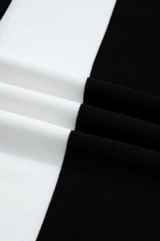 Stripe Colorblock Knitted T-Shirt