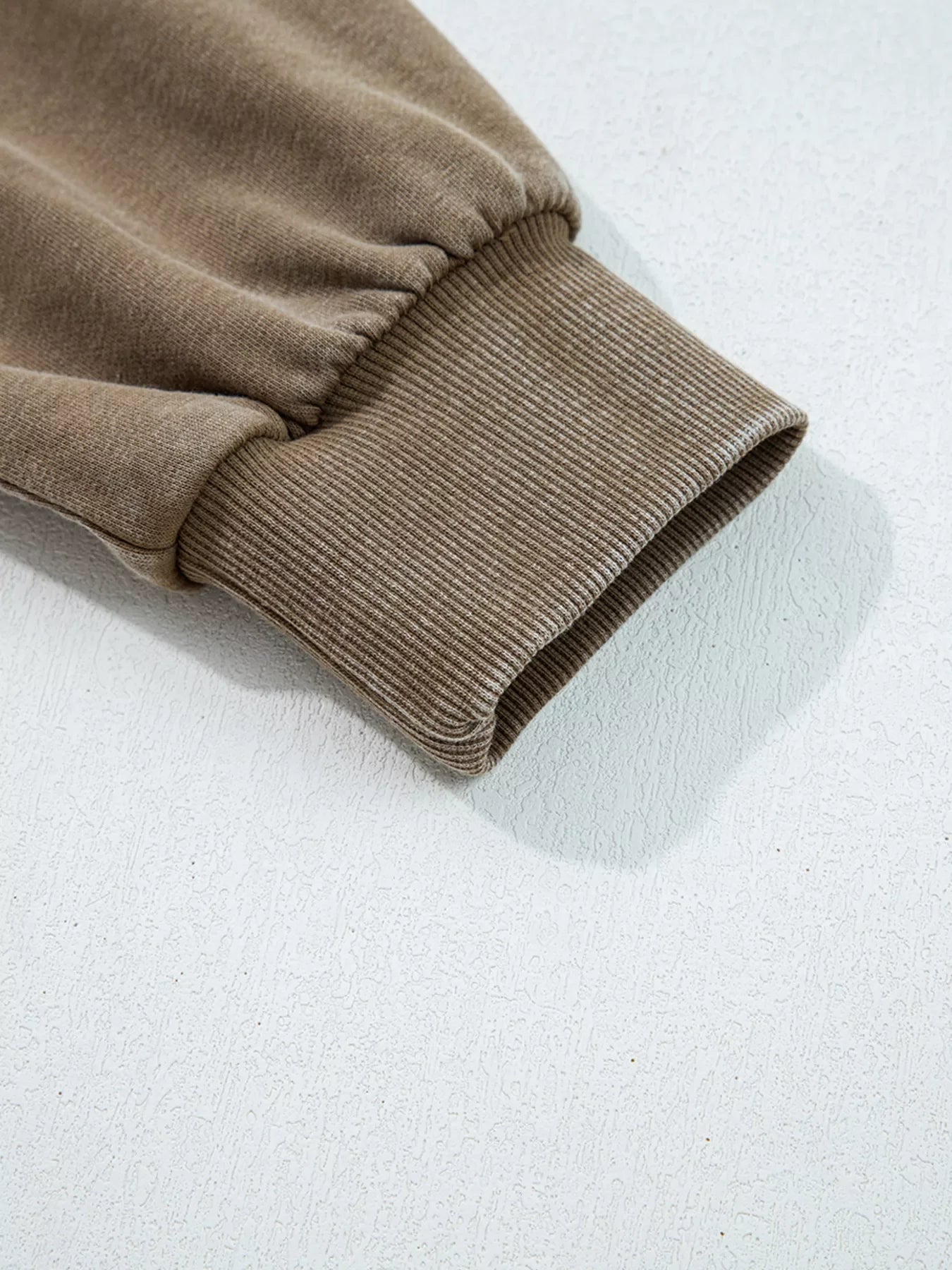 Half Zip Kangaroo Pocket Mineral Wash Baggy Hoodie