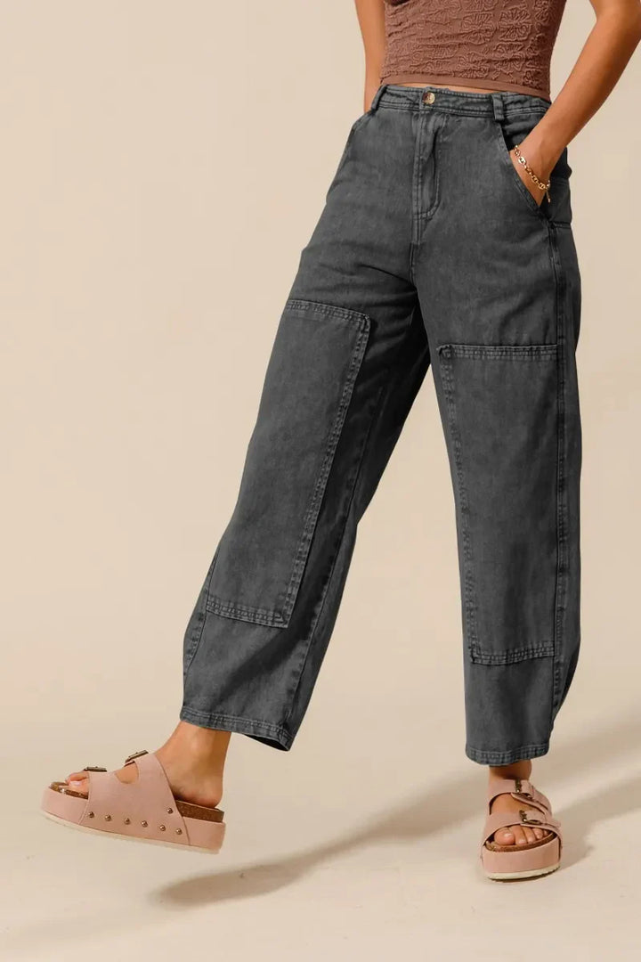 THE BROOKLYN BARREL PANTS - Charcoal Black