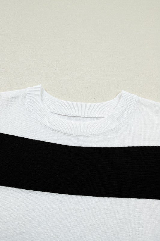 Stripe Colorblock Knitted T-Shirt