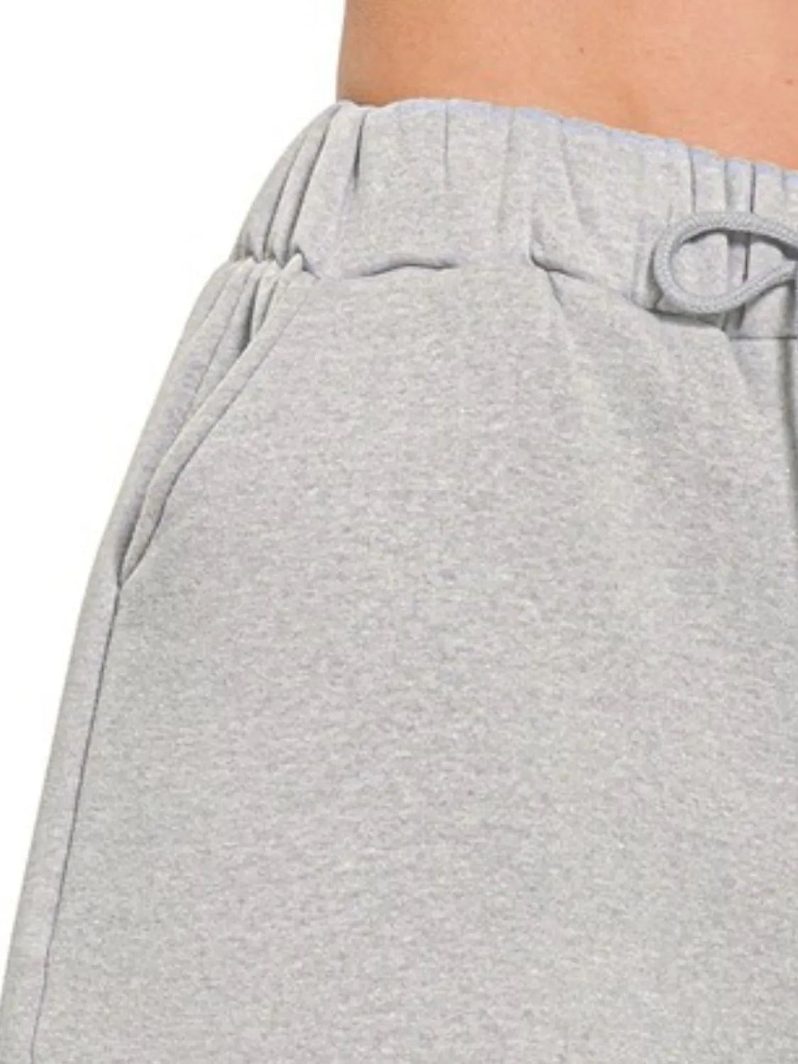 Zenana Fleece Drawstring Short Womens Pants With Pockets