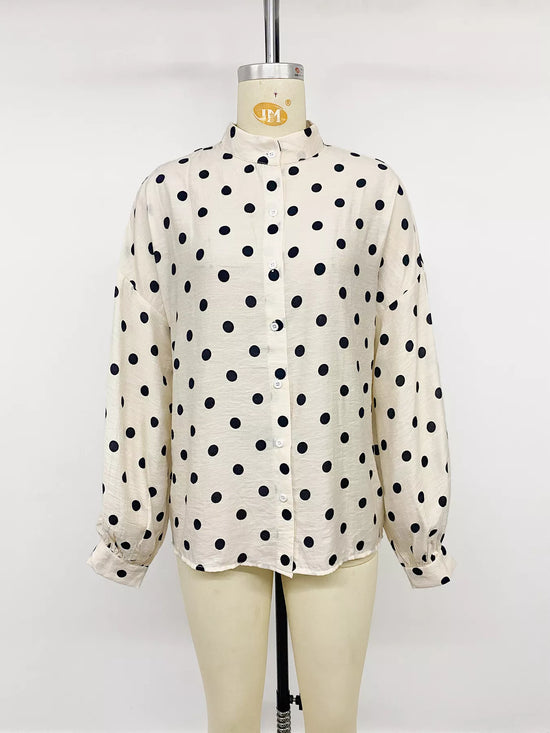 Polka Dot Button-Up Shirt