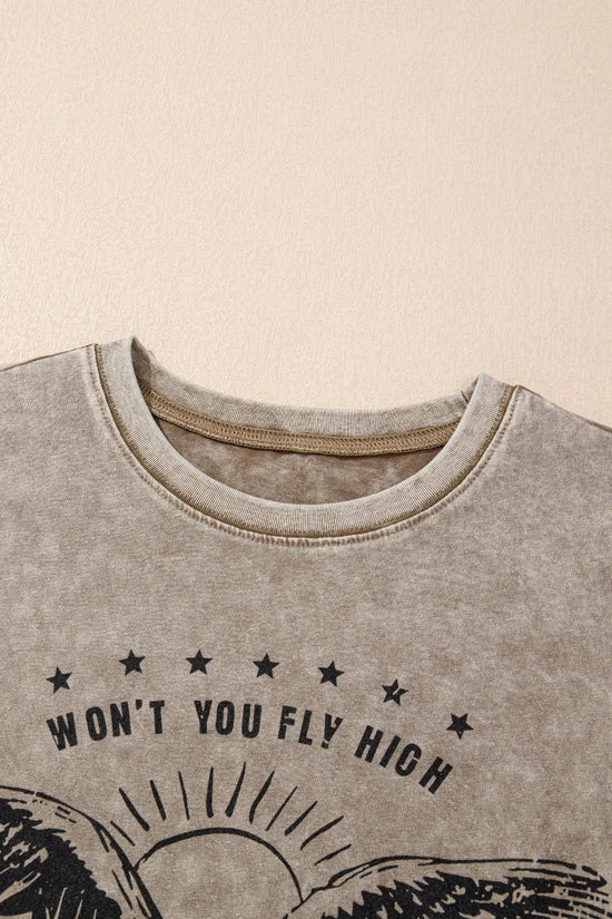 AMERICA FREE BIRD Vintage Graphic Mineral Washed Tee