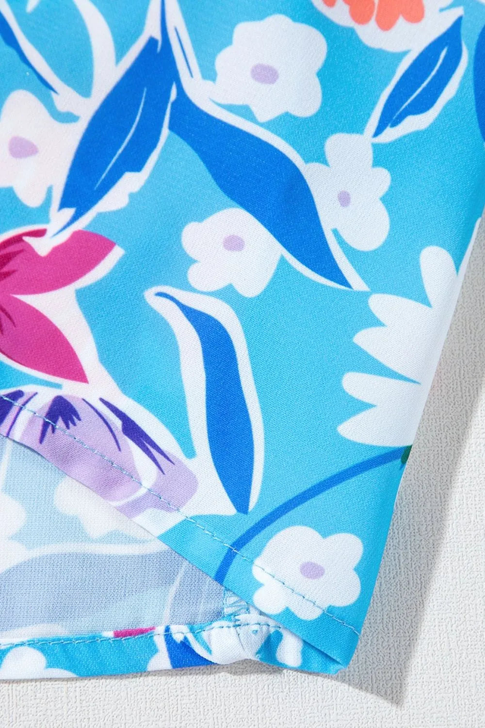 Floral Printed High Waist Split Skirt