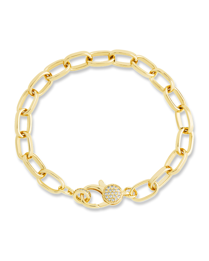 Tove CZ Clasp & Paperclip Chain Bracelet