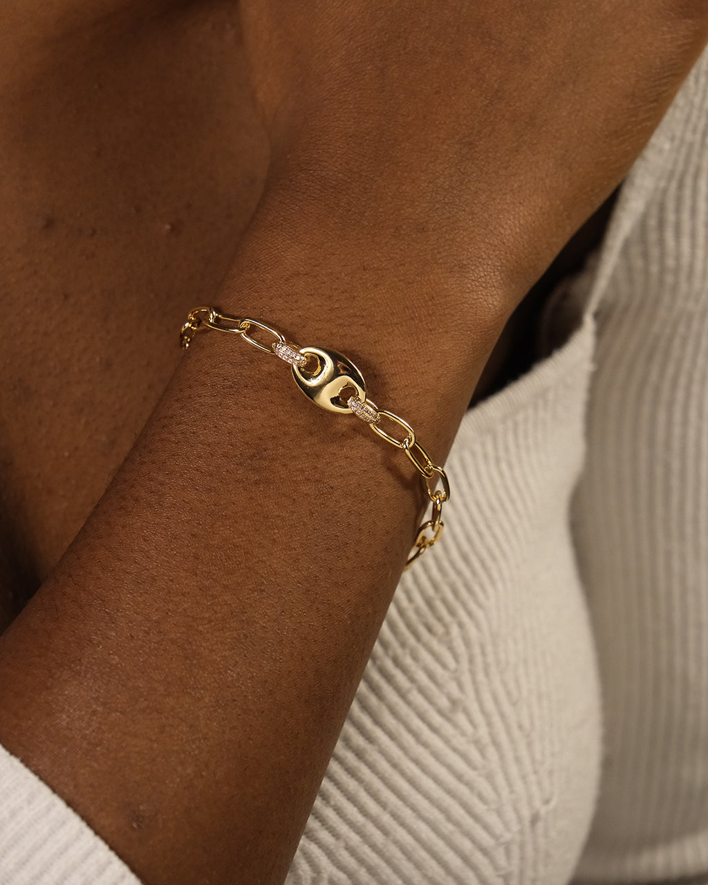 Bliss CZ Anchor Chain Bracelet