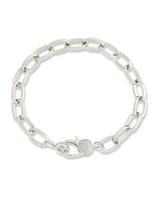 Tove CZ Clasp & Paperclip Chain Bracelet