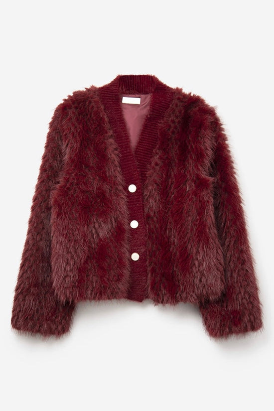 The Bordeaux Faux Fur Jacket