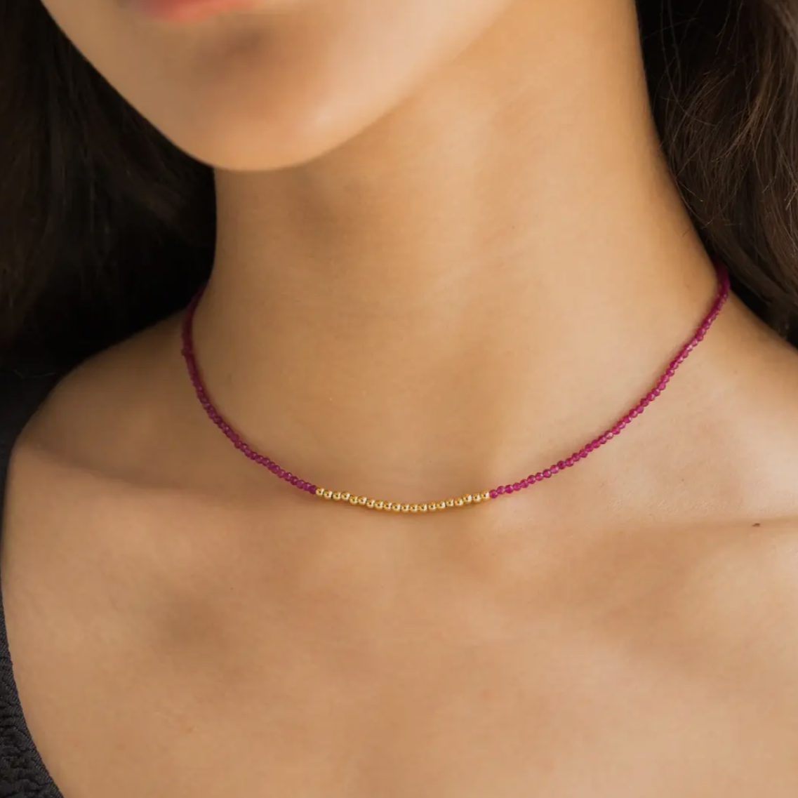 Magenta Bead Necklace