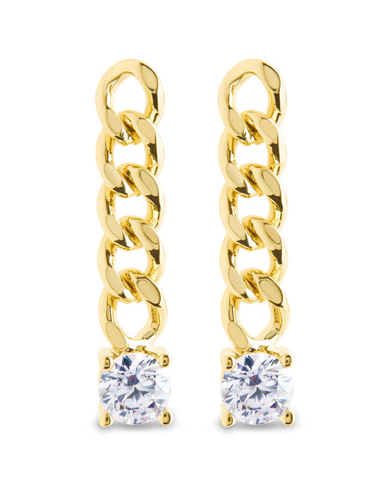 Phoebe CZ Chain Link Drop Stud Earrings
