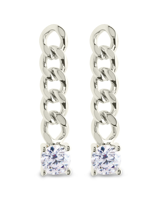 Phoebe CZ Chain Link Drop Stud Earrings