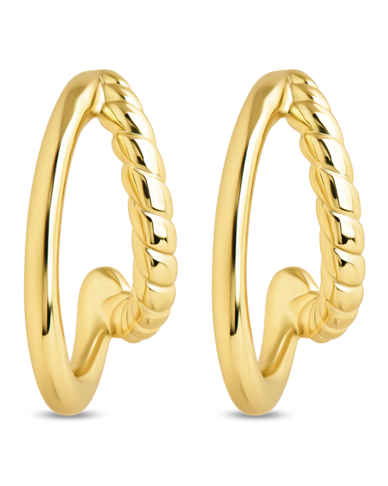 Arcadia Double Row Huggie Hoop Earrings