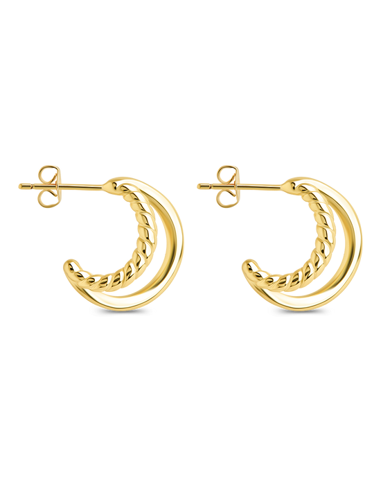Arcadia Double Row Huggie Hoop Earrings