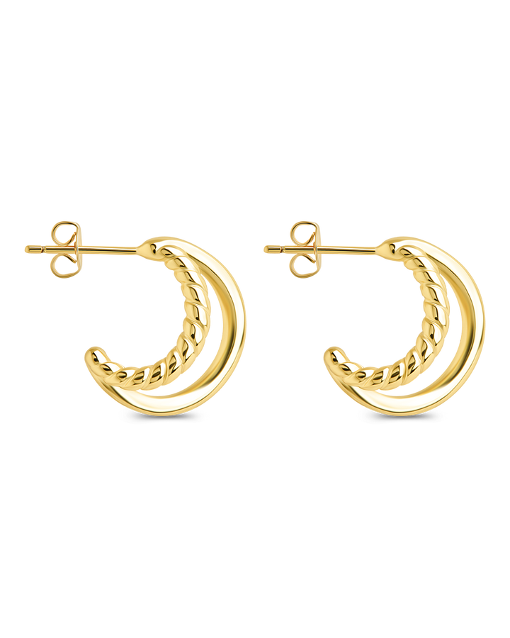 Arcadia Double Row Huggie Hoop Earrings