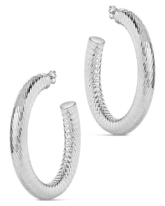 Alayna Textured Hoop Earrings