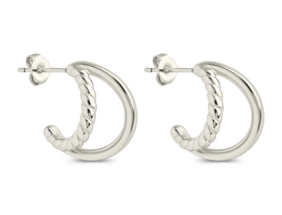 Arcadia Double Row Huggie Hoop Earrings