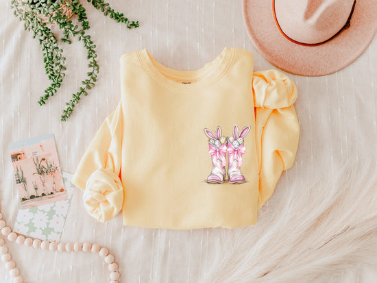 Easter Eggs In boots Christian Garment Dyed Comfort Colors Sweatshirt