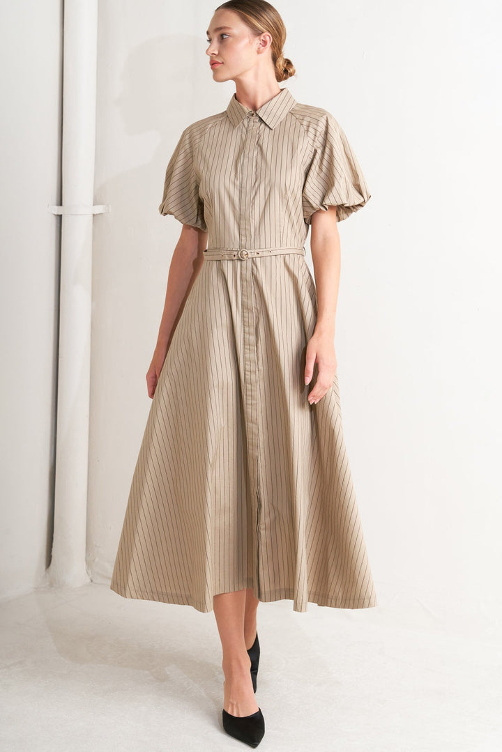 neutral midi dress CLASSIC NEUTRAL WOVEN MIDI DRESS – The Look On Broadway