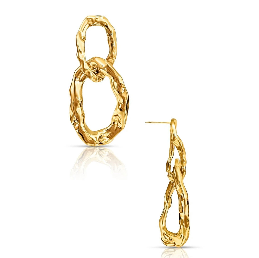 Lorah Hammered Link Drop Earrings