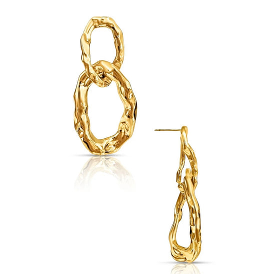 Lorah Hammered Link Drop Earrings