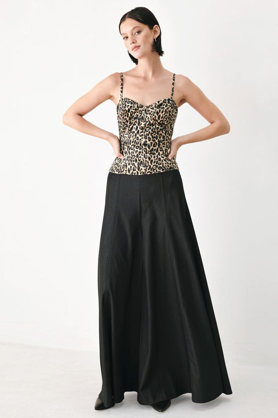WILD SPOT BUSTIER WOVEN TOP