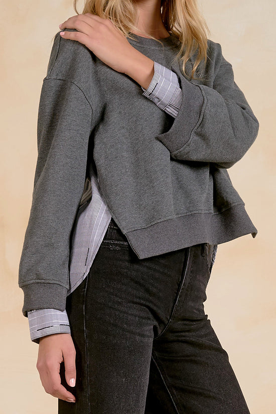 Mollie Top Grey Plaid