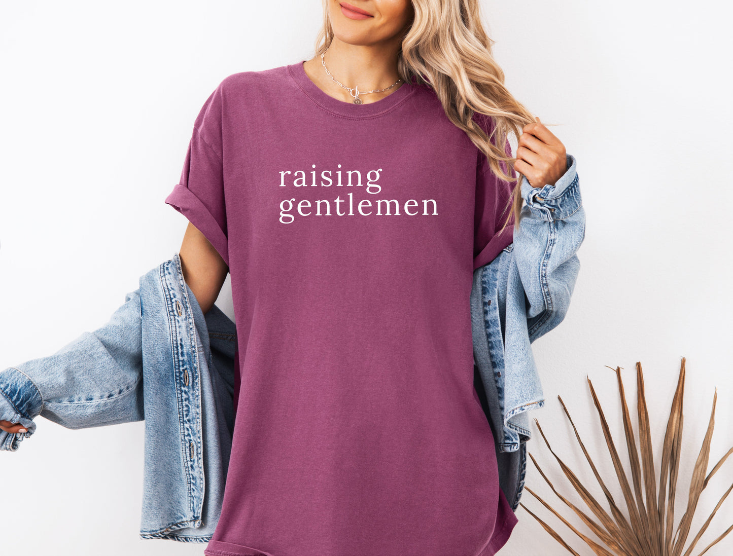 Raising Gentlemen Boy mom Garment Dyed T Shirt (serif)