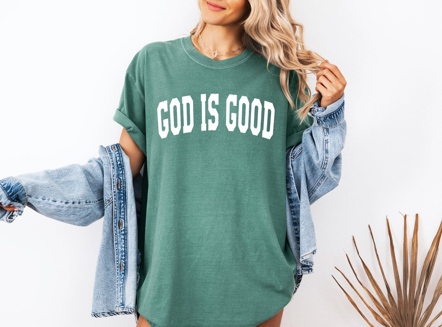 God is good Christian Comfort Colors Garment Dyed T Shirt (high school font)