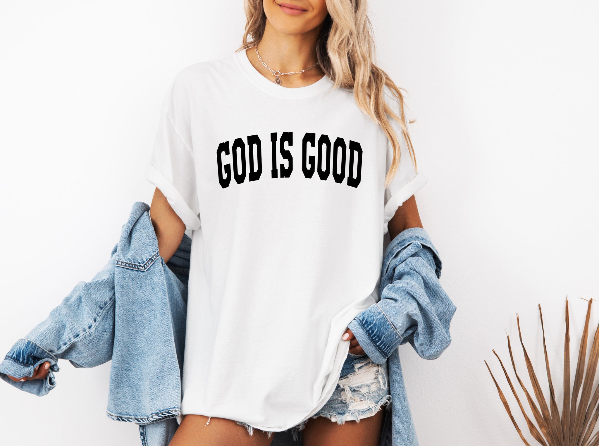 God is good Christian Comfort Colors Garment Dyed T Shirt (high school font)