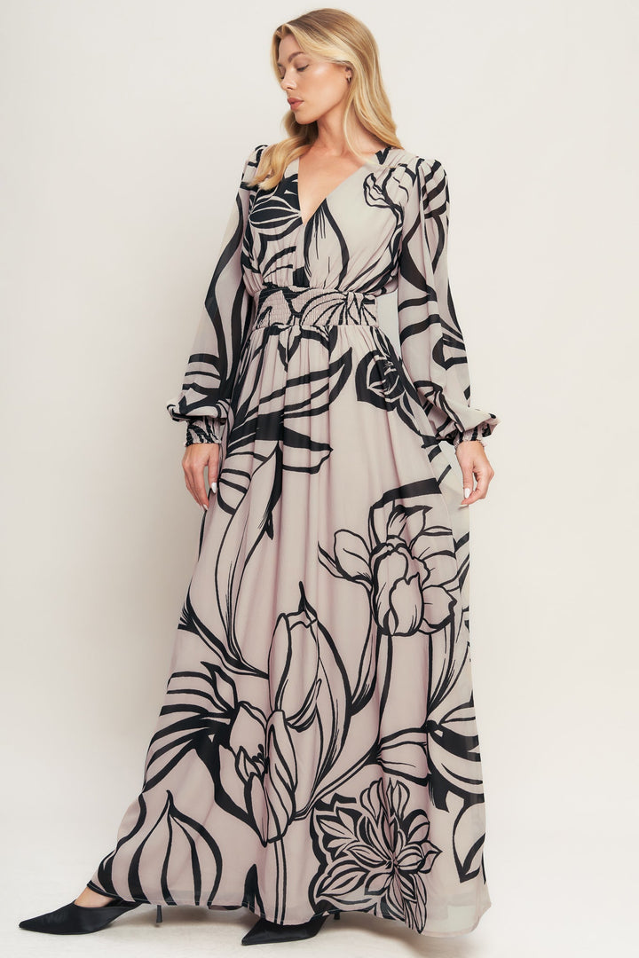 DANCING DEWDROPS WOVEN MAXI DRESS