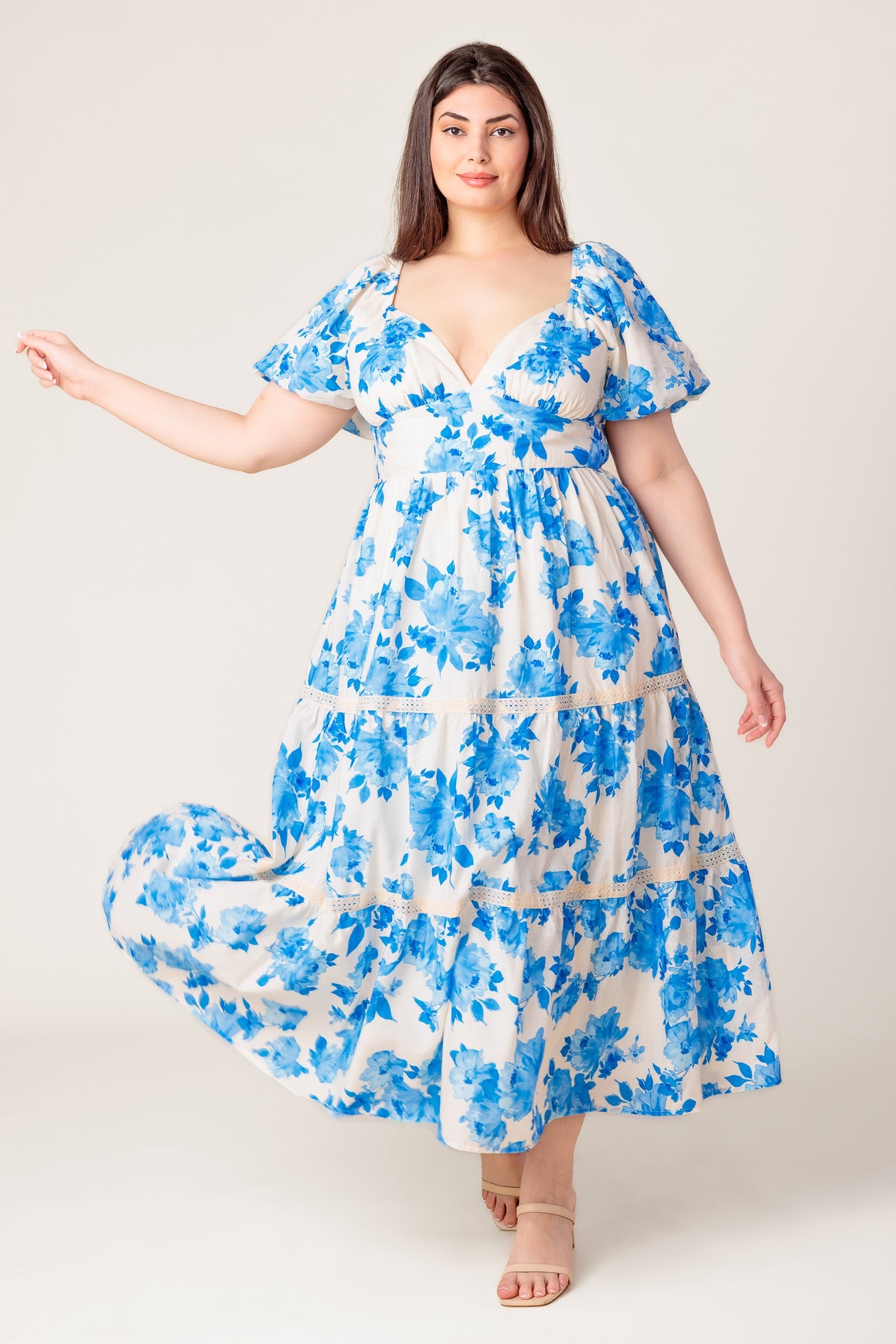 BLOOMING DAY WOVEN MIDI DRESS