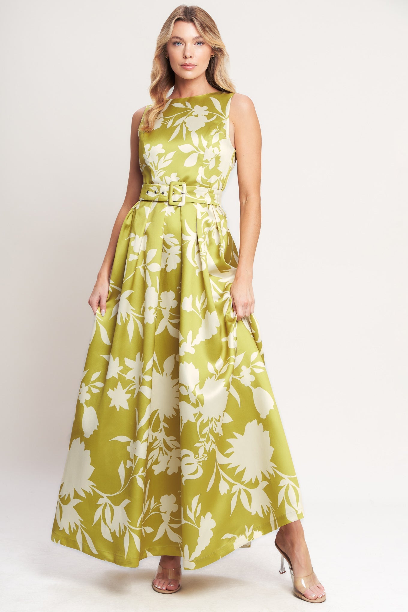 SAPPHIRE FANTASY LIME WOVEN MAXI DRESS