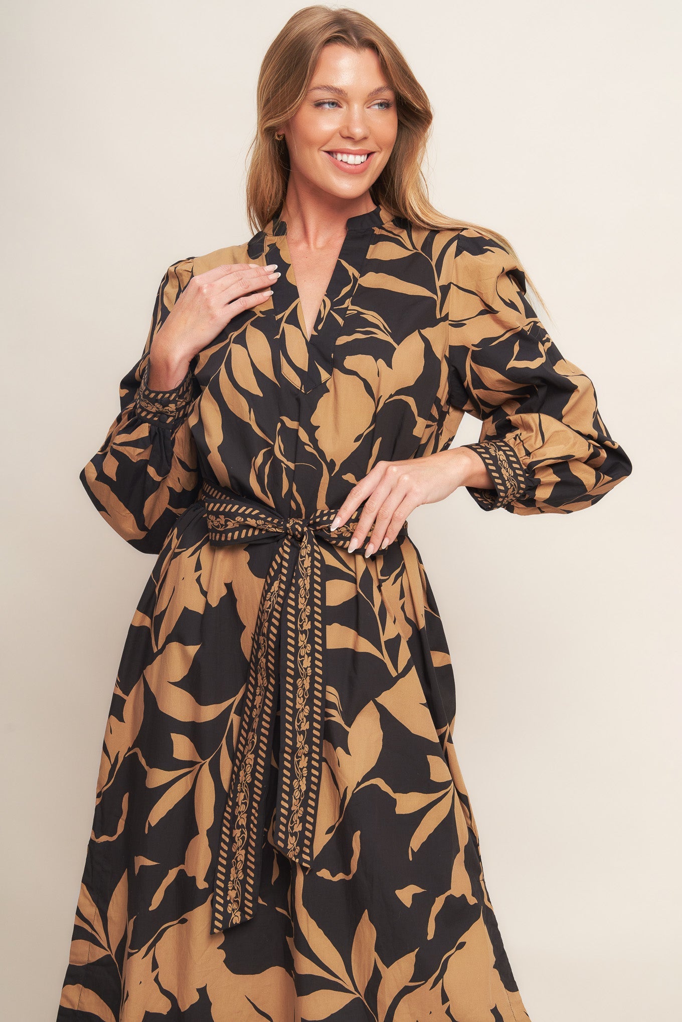 AUTUMN LEAF WOVEN MIDI DRESS The Look On Broadway AUTUMN LEAF WOVEN MIDI DRESS The Look On Broadway