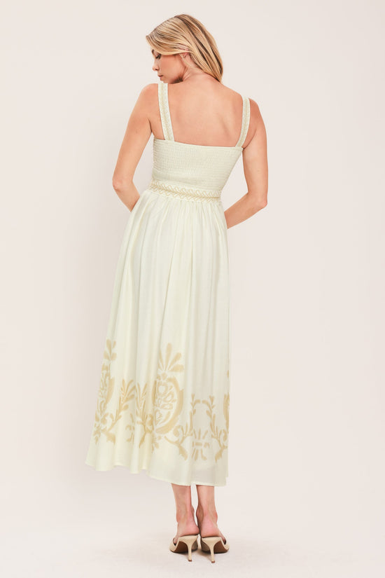 MOONLIT GARDEN WOVEN MIDI DRESS