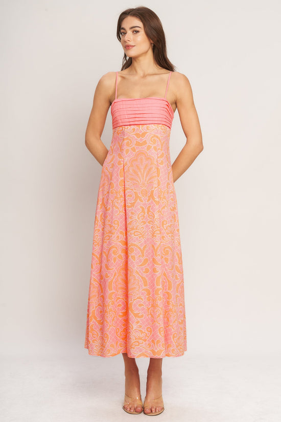 ISLAND SUNSET CHARM WOVEN MIDI DRESS
