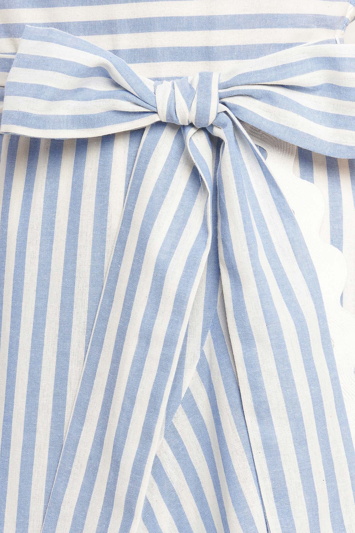 TIED TO YOU STRIPED WOVEN MIDI DRESS