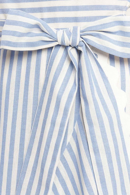 TIED TO YOU STRIPED WOVEN MIDI DRESS